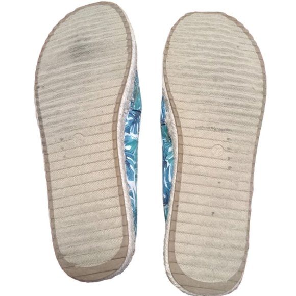 EUC 💎💎Jeweled 💎💎Tropical Palm Leaf Print Espadrille Flat | Women | Sz: 7 1/2